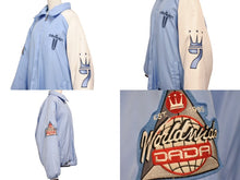 画像をギャラリービューアに読み込む, DADA SUPREME ダダシュプリーム ロゴ刺繍 ダウンジャケット シェル ブルー ホワイト サイズXL 美品 中古 4b004710