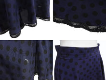 画像をギャラリービューアに読み込む, MIU MIU 13SS ミュウミュウ フレアスカート レース ミニ丈 ドット柄 MG617 Z06KA ネイビー ブラック サイズ40 美品 中古 4b004769