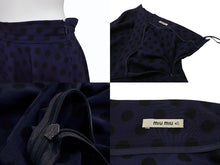 画像をギャラリービューアに読み込む, MIU MIU 13SS ミュウミュウ フレアスカート レース ミニ丈 ドット柄 MG617 Z06KA ネイビー ブラック サイズ40 美品 中古 4b004769