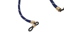 画像をギャラリービューアに読み込む, MIU MIU ミュウミュウ サングラス メガネ グラスコード ストラップ ネイビー ゴールド金具 美品 中古 4b004771