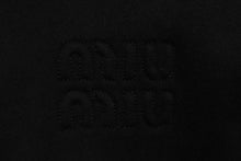 画像をギャラリービューアに読み込む, MIUMIU ミュウミュウ ノースリーブセーラーカラーロゴ スウェット MJT676 コットン ブラック サイズS 美品 中古 4b004794