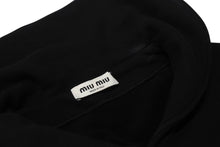 画像をギャラリービューアに読み込む, MIUMIU ミュウミュウ ノースリーブセーラーカラーロゴ スウェット MJT676 コットン ブラック サイズS 美品 中古 4b004794