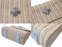 画像をギャラリービューアに読み込む, 極美品 CHROME HEARTS クロムハーツ DOLLY STRAW ドーリー ストロー 2WAYハンドバッグ CHプラス ラフィア レザー シルバー925 中古 4b004806