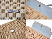 画像をギャラリービューアに読み込む, 極美品 CHROME HEARTS クロムハーツ DOLLY STRAW ドーリー ストロー 2WAYハンドバッグ CHプラス ラフィア レザー シルバー925 中古 4b004806