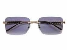 Load image into Gallery viewer, 極美品 CARTIER カルティエ クラッシュ ドゥ サングラス リムレス ESW00748 グラデーショングレー ゴールド金具 中古 4b004840
