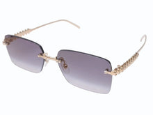 Load image into Gallery viewer, 極美品 CARTIER カルティエ クラッシュ ドゥ サングラス リムレス ESW00748 グラデーショングレー ゴールド金具 中古 4b004840