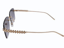 Load image into Gallery viewer, 極美品 CARTIER カルティエ クラッシュ ドゥ サングラス リムレス ESW00748 グラデーショングレー ゴールド金具 中古 4b004840