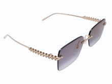 Load image into Gallery viewer, 極美品 CARTIER カルティエ クラッシュ ドゥ サングラス リムレス ESW00748 グラデーショングレー ゴールド金具 中古 4b004840