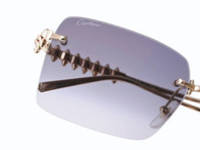 Load image into Gallery viewer, 極美品 CARTIER カルティエ クラッシュ ドゥ サングラス リムレス ESW00748 グラデーショングレー ゴールド金具 中古 4b004840