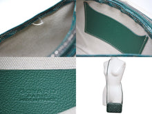画像をギャラリービューアに読み込む, GOYARD ゴヤール プリュメ ポーチウォレット ショルダーバッグ PLUMETPMLTY09CL09P レザー グリーン シルバー金具 美品 中古 4b004865