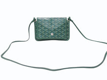 画像をギャラリービューアに読み込む, GOYARD ゴヤール プリュメ ポーチウォレット ショルダーバッグ PLUMETPMLTY09CL09P レザー グリーン シルバー金具 美品 中古 4b004865