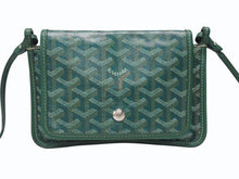 画像をギャラリービューアに読み込む, GOYARD ゴヤール プリュメ ポーチウォレット ショルダーバッグ PLUMETPMLTY09CL09P レザー グリーン シルバー金具 美品 中古 4b004865