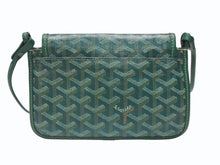 画像をギャラリービューアに読み込む, GOYARD ゴヤール プリュメ ポーチウォレット ショルダーバッグ PLUMETPMLTY09CL09P レザー グリーン シルバー金具 美品 中古 4b004865