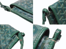 画像をギャラリービューアに読み込む, GOYARD ゴヤール プリュメ ポーチウォレット ショルダーバッグ PLUMETPMLTY09CL09P レザー グリーン シルバー金具 美品 中古 4b004865