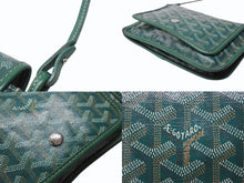 画像をギャラリービューアに読み込む, GOYARD ゴヤール プリュメ ポーチウォレット ショルダーバッグ PLUMETPMLTY09CL09P レザー グリーン シルバー金具 美品 中古 4b004865