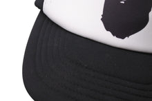 画像をギャラリービューアに読み込む, A BATHING APE アベイシングエイプ エイプヘッド ロゴ メッシュキャップ 帽子 ブラック ホワイト フリーサイズ 美品 中古 4b004879