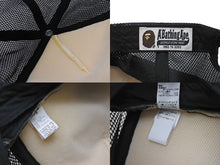 画像をギャラリービューアに読み込む, A BATHING APE アベイシングエイプ エイプヘッド ロゴ メッシュキャップ 帽子 ブラック ホワイト フリーサイズ 美品 中古 4b004879