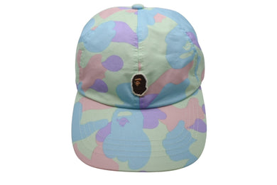 A BATHING APE アベイシングエイプ スナップバックキャップ 001CPF302504X サイズF マルチカラー カモフラ柄 美品 中古 4b004881