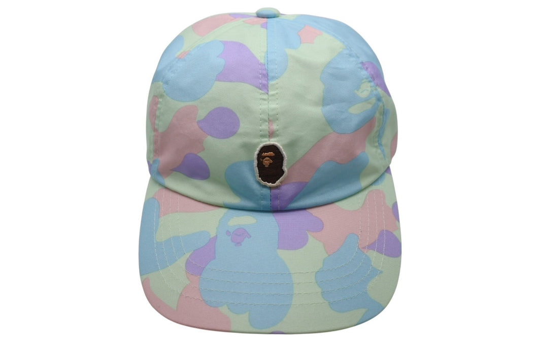 A BATHING APE アベイシングエイプ スナップバックキャップ 001CPF302504X サイズF マルチカラー カモフラ柄 美品 中古 4b004881