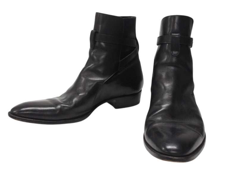 SAINT LAURENT PARIS サンローラン パリ ジョッパーブーツ ショートブーツ 靴 443200 レザー ブラック サイズ45 美品 中古 4b004907