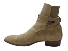 画像をギャラリービューアに読み込む, SAINT LAURENT サンローラン WYATT 30 JODHPUR BOOTS ワイアット 30 ジョッパーブーツ 靴 498372 スエード ベージュ サイズ45 美品 中古 4b004908