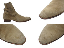 画像をギャラリービューアに読み込む, SAINT LAURENT サンローラン WYATT 30 JODHPUR BOOTS ワイアット 30 ジョッパーブーツ 靴 498372 スエード ベージュ サイズ45 美品 中古 4b004908