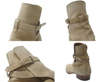 画像をギャラリービューアに読み込む, SAINT LAURENT サンローラン WYATT 30 JODHPUR BOOTS ワイアット 30 ジョッパーブーツ 靴 498372 スエード ベージュ サイズ45 美品 中古 4b004908