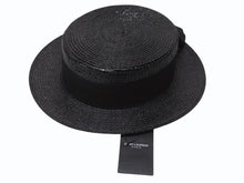 Load image into Gallery viewer, 新品未使用 SAINT LAURENT サンローラン ラフィアハット 帽子 551676 4YB50 イタリア製 レーヨン コットン ブラック サイズL 中古 4b004917