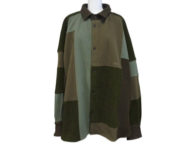 AMBUSH アンブッシュ パッチワークフリースシャツジャケット ポリエステル カーキ サイズ3 美品 中古 4b004924