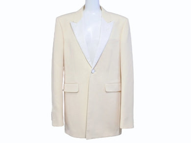 極美品 SAINT LAURENT PARIS サンローランパリ 15AW テーラードジャケット 393101 Y699J サイズ48 シングル ウール モヘヤ 中古 4b004926