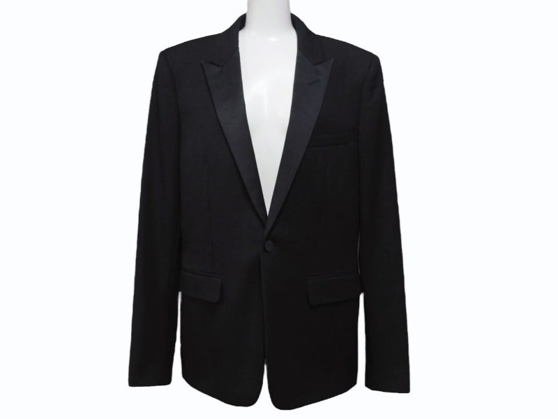 SAINT LAURENT PARIS サンローラン パリ ジャケット 392891 ブラック サイズ50 ウール 美品 中古 4b004927