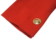 画像をギャラリービューアに読み込む, VERSACE ヴェルサーチ テーラードジャケット ラナウール レッド サイズ50 ゴールド金具 美品 中古 4b004928