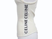 Load image into Gallery viewer, CELINE セリーヌ ボディスーツ トップス 2A08V372N ハーフジップ サイドロゴ コットンリブ アイボリー 美品 中古 4b004935