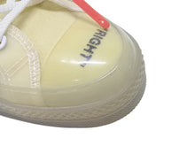 画像をギャラリービューアに読み込む, CONVERSE × OFF-WHITE コンバース オフホワイト CHUCK TAYLOR ALL-STAR VULCANIZED チャックテイラー スニーカー 162204C ホワイト サイズ29.5 美品 中古 4b004936