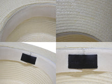 画像をギャラリービューアに読み込む, 極美品 SAINT LAURENT サンローラン ウエスタン ストロー ハット ホワイト アイボリー 美品 中古 4b004943