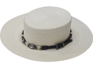 極美品 SAINT LAURENT サンローラン ウエスタン ストロー ハット ホワイト アイボリー 美品 中古 4b004943