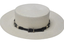 画像をギャラリービューアに読み込む, 極美品 SAINT LAURENT サンローラン ウエスタン ストロー ハット ホワイト アイボリー 美品 中古 4b004943