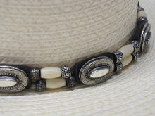 画像をギャラリービューアに読み込む, 極美品 SAINT LAURENT サンローラン ウエスタン ストロー ハット ホワイト アイボリー 美品 中古 4b004943