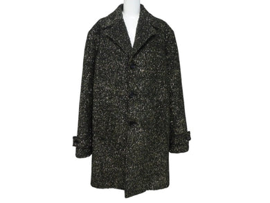 極美品 CELINE セリーヌ チェスターコート 2M159264F サイズ48 アクリル 金属繊維 ブラック ゴールド 中古 4b004947