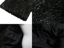 Load image into Gallery viewer, 極美品 CELINE セリーヌ チェスターコート 2M159264F サイズ48 アクリル 金属繊維 ブラック ゴールド 中古 4b004947