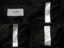 Load image into Gallery viewer, 極美品 CELINE セリーヌ チェスターコート 2M159264F サイズ48 アクリル 金属繊維 ブラック ゴールド 中古 4b004947
