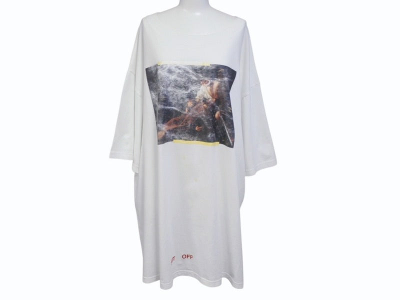 OFF-WHITE オフホワイト 16AW S. Francesco 聖フランチェスコ 半袖Tシャツ OMAA011F16 サイズXXL ホワイト 良品 中古 4b004951