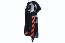 画像をギャラリービューアに読み込む, OFF-WHITE オフホワイト リキッド ペイント ジップアップ パーカー ブラック レッド コットン シルバー金具 サイズXL 美品 中古 4b004952