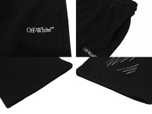 画像をギャラリービューアに読み込む, 極美品 OFF-WHITE オフホワイト ダイアゴナル刺繍 スウェットパンツ ジョガーパンツ OMCH054F23FLE010 サイズXXL ブラック 中古 4b004953