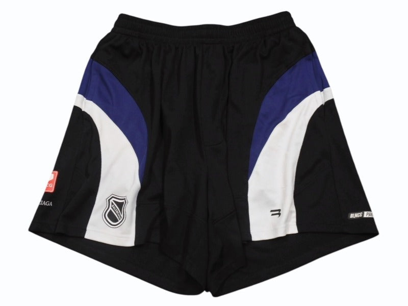 極美品 BALENCIAGA バレンシアガ 21AW HOCKEY SHORTS ホッケーショーツ 657106 ポリエステル ブラック ブルー ホワイト サイズM 中古 4b004961
