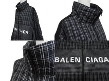 Load image into Gallery viewer, BALENCIAGA バレンシアガ 21SS トラックジャケット 612966 サイズL オーバーサイズ ブラック ロゴ刺繍 チェック柄 美品 中古 4b004962
