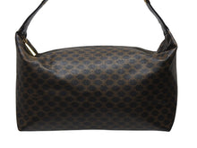 Load image into Gallery viewer, 極美品 CELINE セリーヌ ハンドバッグ ワンショルダーバッグ 2way マカダム柄 ヴィンテージ PVC レザー ブラック ブラウン 中古 4b004997