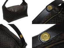 Load image into Gallery viewer, 極美品 CELINE セリーヌ ハンドバッグ ワンショルダーバッグ 2way マカダム柄 ヴィンテージ PVC レザー ブラック ブラウン 中古 4b004997