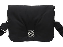 画像をギャラリービューアに読み込む, 新品未使用 LOEWE ロエベ ショルダーバッグ GOYA PUFFER アナグラム B896G22X01 ナイロン カーフ ブラック シルバー金具 中古 4b005007