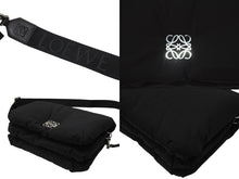 画像をギャラリービューアに読み込む, 新品未使用 LOEWE ロエベ ショルダーバッグ GOYA PUFFER アナグラム B896G22X01 ナイロン カーフ ブラック シルバー金具 中古 4b005007